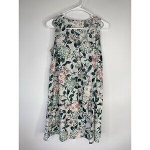 J. Jill Love Linen Floral Hydrangeas A-Line Dress XS Petite Garden Party